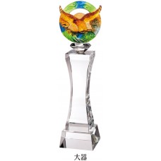 WS-01129脫臘琉璃頭水晶腰身柱水晶琉璃獎杯